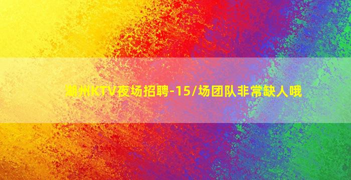 湖州KTV夜场招聘-15/场团队非常缺人哦